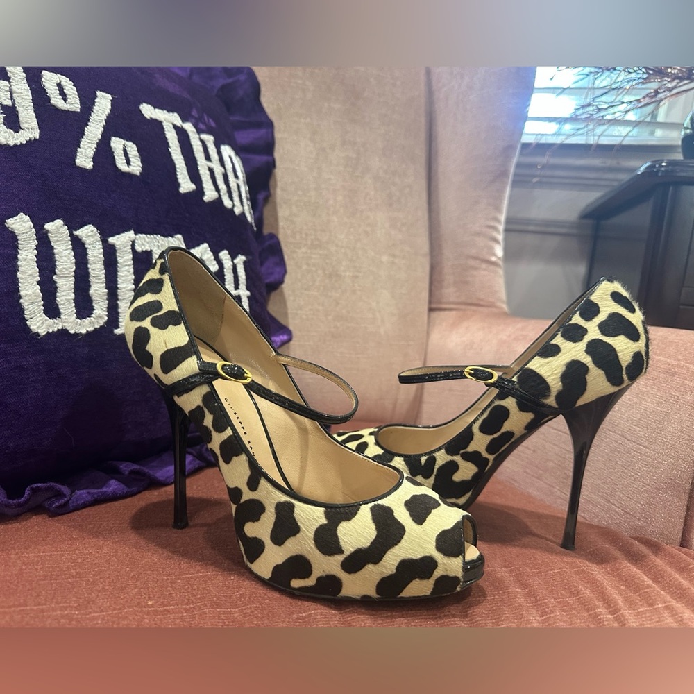 Giuseppe Zanotti Pony Hair Mary Jane Heels